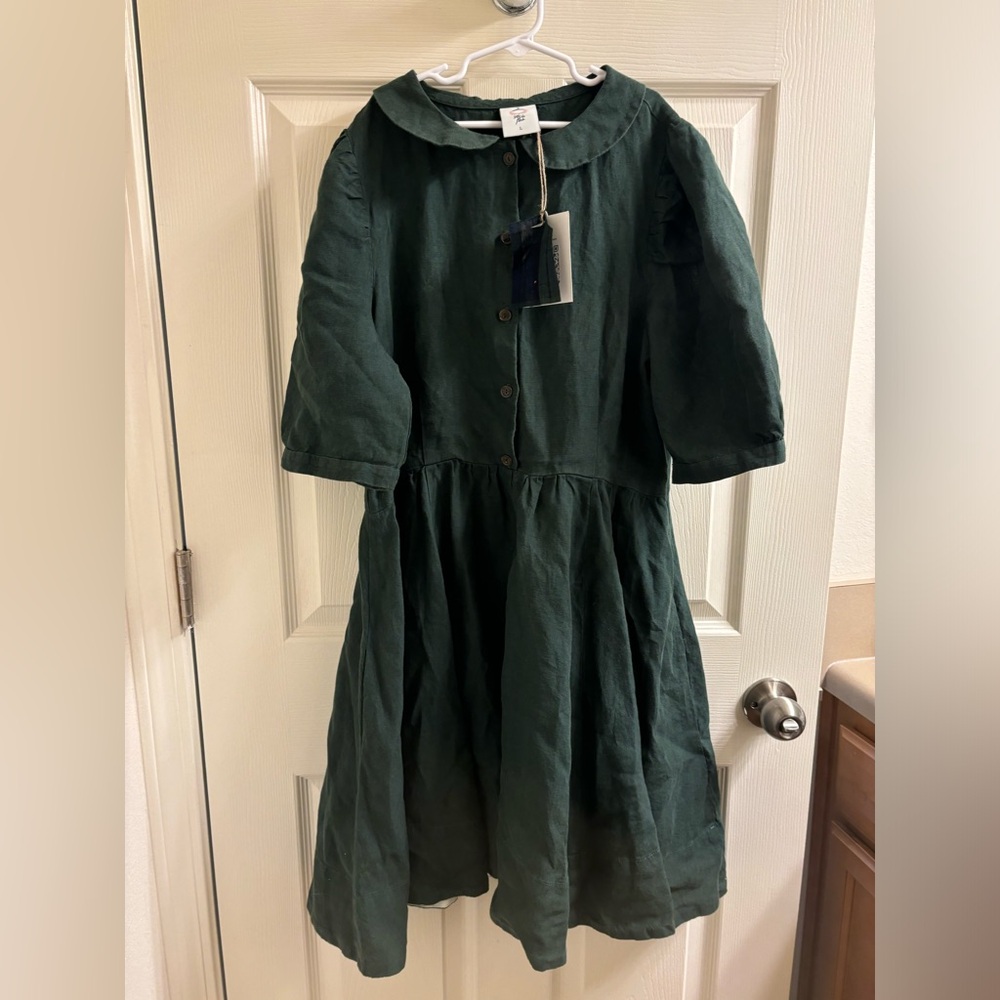 Son de flor Green Women's Mini Dress Puff sleeve
